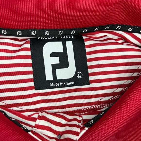 FootJoy red/white striped polo sz XL - Picture 3 of 6
